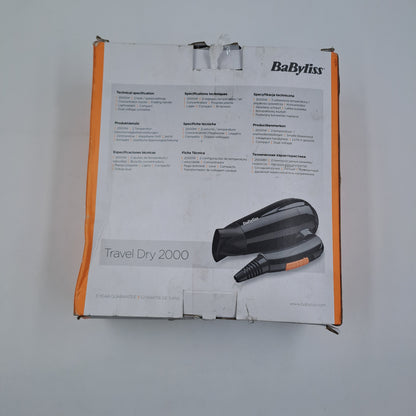 BaByliss Travel Dry 2000 Asciugacapelli Compatto da Viaggio