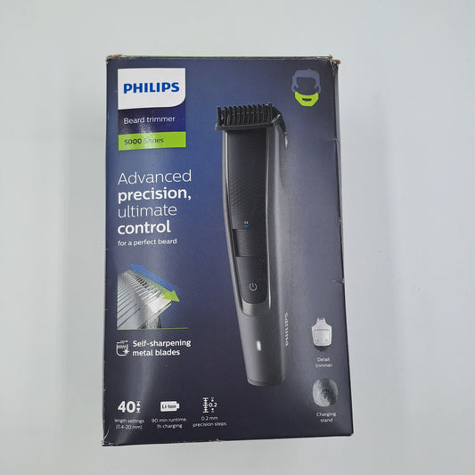 Philips Beard Trimmer Series 5000 Regolabarba con Accessori e Custodia