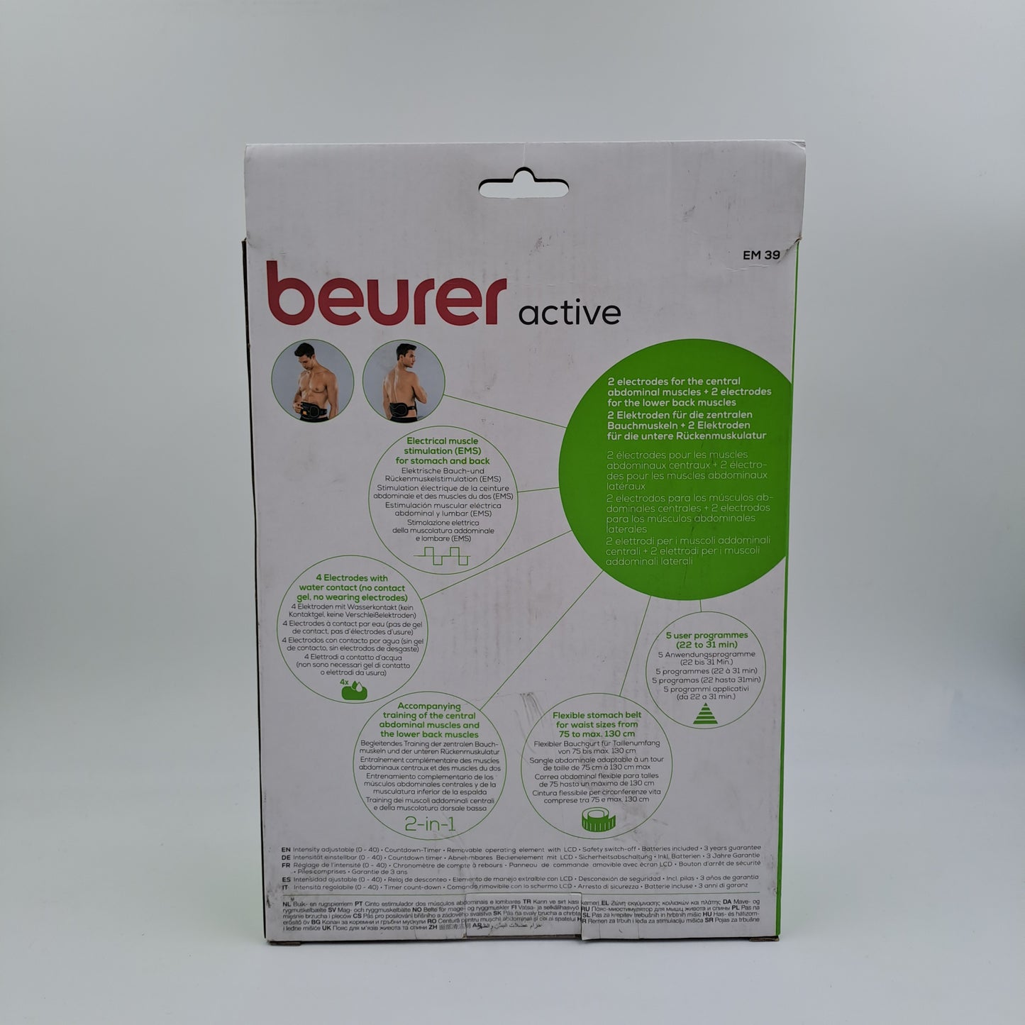 Beurer Active EM 39 – Cintura EMS Addominale e Lombare