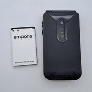 emporiaTALKglam Telefono a Conchiglia 2,4" con Tasto SOS – Nero