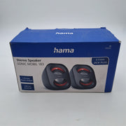 Hama PC Lautsprecher Sonic Mobil 183 (USB 3.0, 3,5 Mm Klinke, 3 W, Aktive Boxen Für Computer, Laptop, Notebook, Smartphone, Tablet) Schwarz/rot