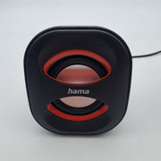 Hama PC Lautsprecher Sonic Mobil 183 (USB 3.0, 3,5 Mm Klinke, 3 W, Aktive Boxen Für Computer, Laptop, Notebook, Smartphone, Tablet) Schwarz/rot