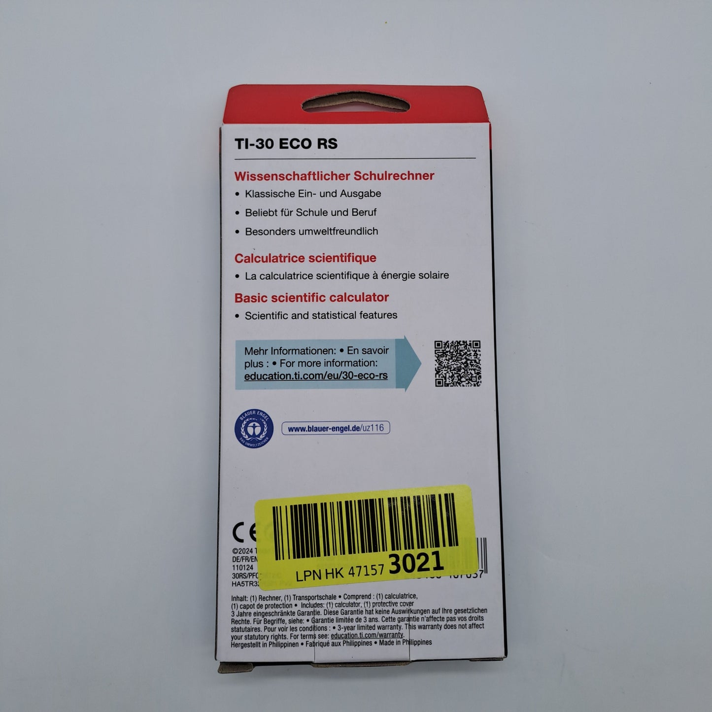 Texas Instruments TI-30 ECO RS Scientific Calculator