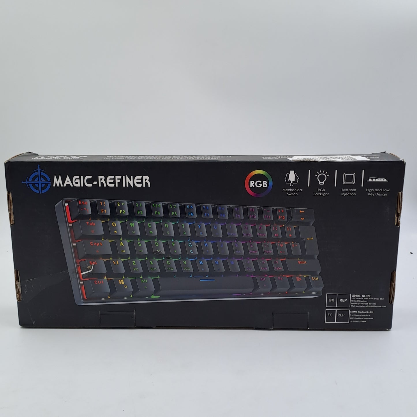 Magic-Refiner MK21: teclado mecánico RGB compacto de 62 teclas