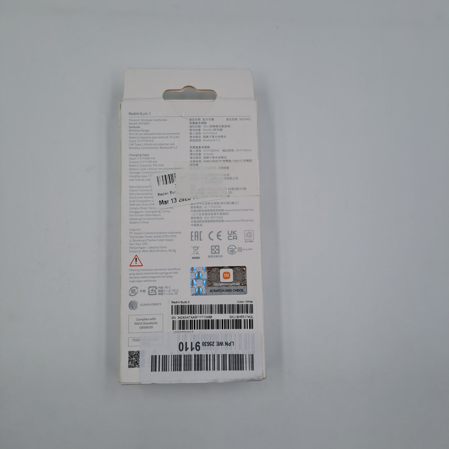Redmi Buds 3 Auricolari Wireless Bluetooth Bianchi
