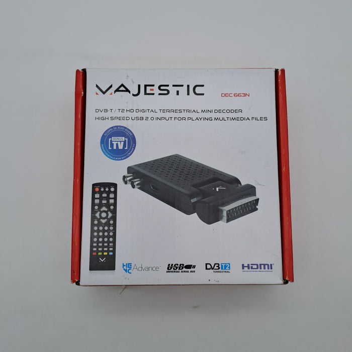 Majestic DEC 663N Mini Decoder Digitale Terrestre DVB-T2 HD SCART