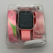 OKYUK smartwatch 4G pour enfants avec GPS, appels vidéo, SOS et nano-SIM – rose