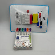 Lavagna Bianca con Set 6 Pennarelli Staedtler Lumocolor e Accessori