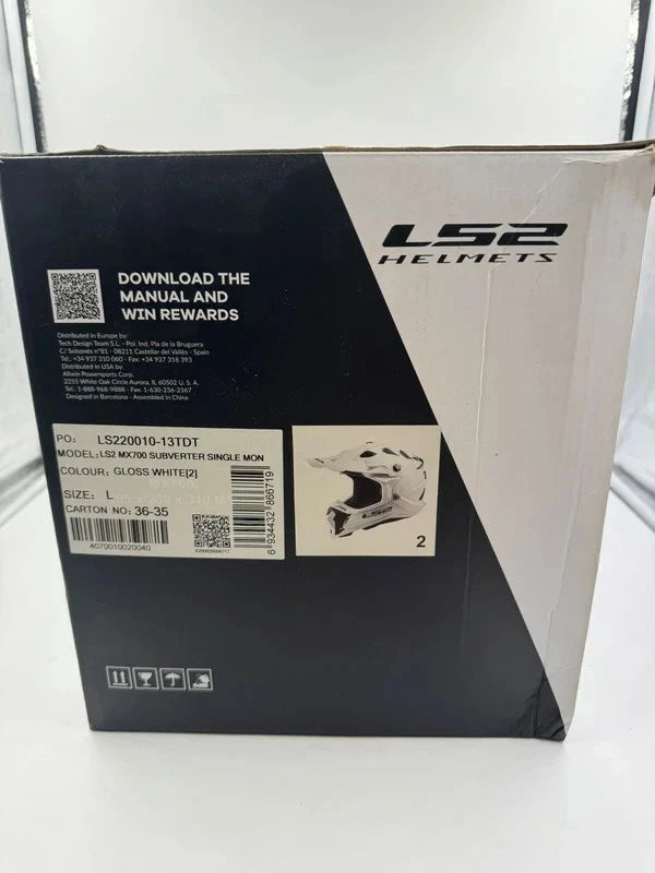 Casco Cross / Off-Road LS2 MX700 Subverter Evo Bianco Lucido – Taglia L