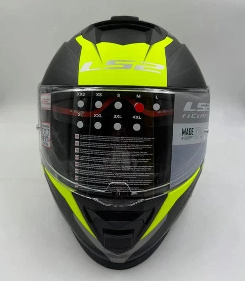 Casco integral LS2 FF800 Storm Nerve Negro Mate Amarillo Hivis – Talla M
