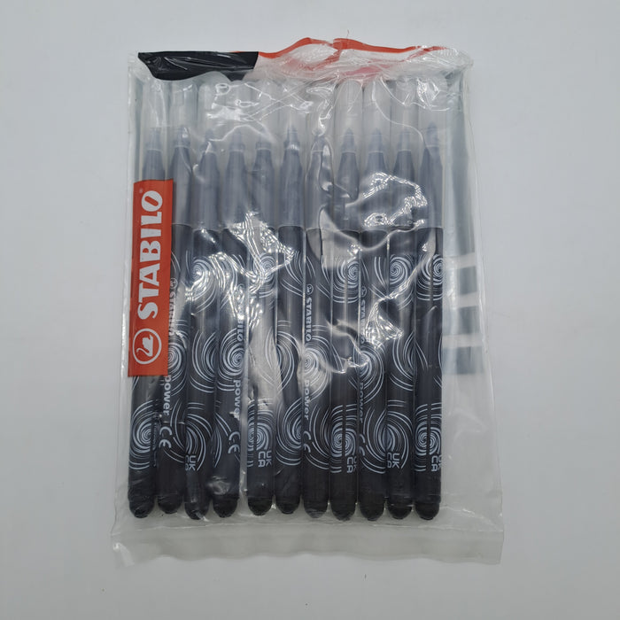 STABILO Power Pennarelli Neri Punta Media – Set 11 Pezzi